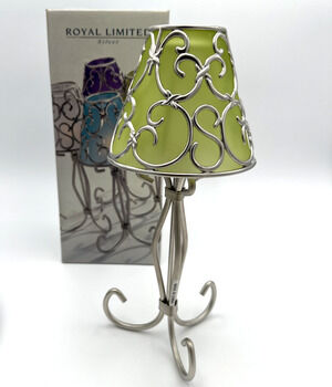 Royal Limited Silver 12" Green Lamp Votive includes Tealight Candle NEW